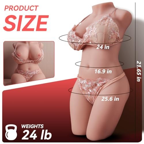 24LB Realistic Sex Dolls for Men, 3 in 1 TPR Male Masturbator with Soft Boobs Big Ass Tight Anal Vaginal, Lifelike Skin Texture Female Torso Toys... | My Secret Wife - Image 2