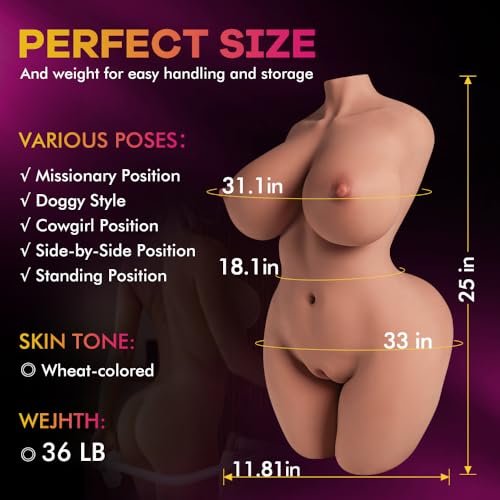 36LB Lifelike Sex Dolls, Life Size Flexible Torso Sex Doll for Men, with Soft Big Boobs Big Butt Pussy Ass, Realistic Full Size Love Doll Vagina... | My Secret Wife - Image 5