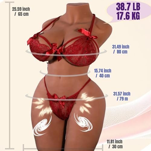 Heating, 10 Suction & Vibration Modes Brown Sex Doll – 38.7LB Lifelike Male Masturbator Torso, Realistic Big Boobs & Butt, Soft TPE Full Body Sex... | My Secret Wife - Image 5