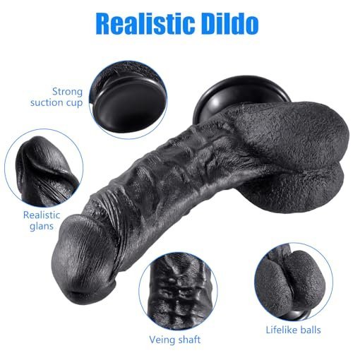 Silicone Realistic Dildo, Lifelike Penis with Powerful Suction Cups for Hands-Free Play, Clitoral Vagina G-spot Stimulation Cock Anal Sex Toys for... | My Secret Wife - Image 4